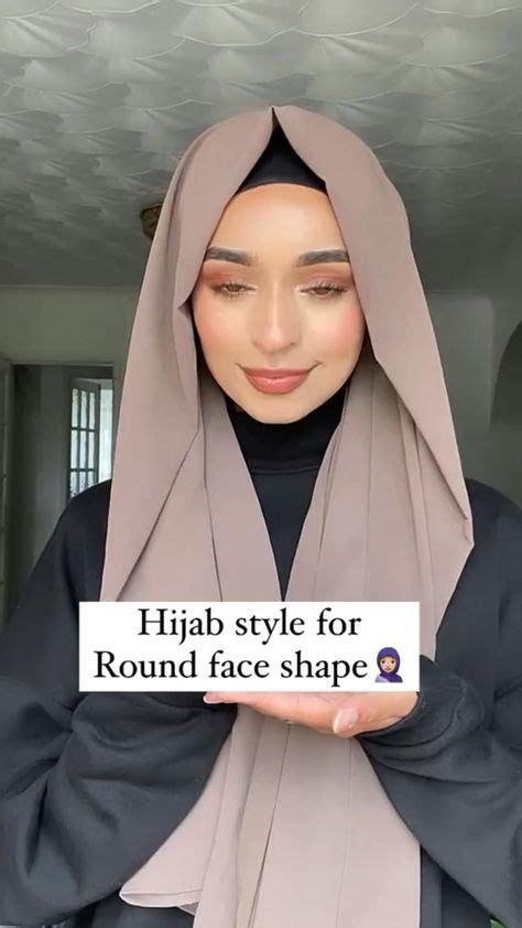 Hijab Style For Round Face Shape Hijab Fashion Pashmina Hijab Tutorial Hijab Tutorial