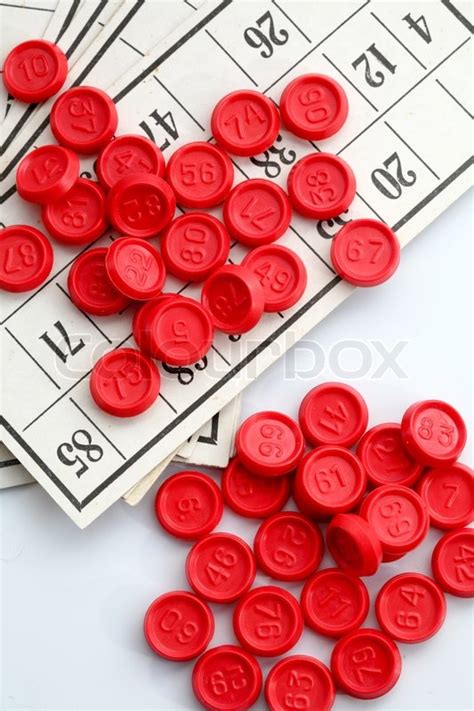 Red Bingo Spiel Chips Stock Bild Colourbox