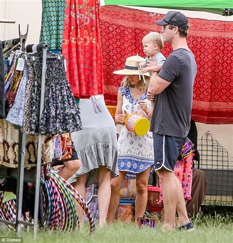 Chris Hemsworth Visits Byron Bay Markets With Wife Elsa Pataky And His