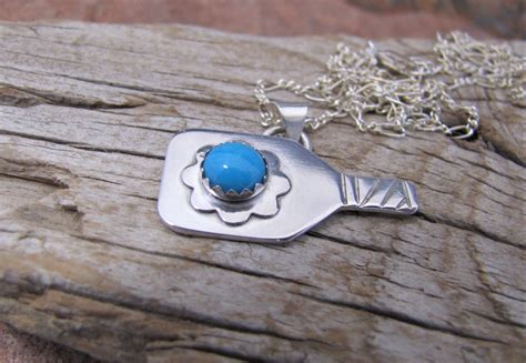 Sterling Silver Pickleball Paddle Pendant Necklace With Etsy