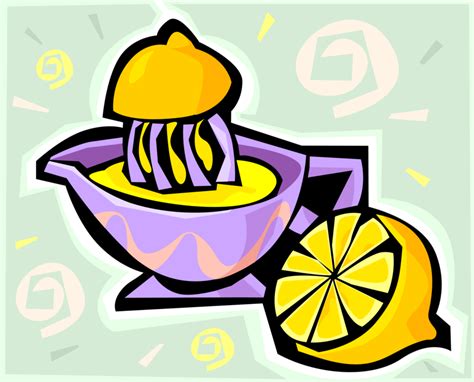 Vector Illustration Of Citrus Lemon Juicer Juice Maker Clipart Full