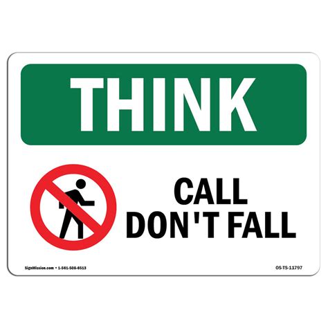 Signmission Call Dont Fall Sign Wayfair