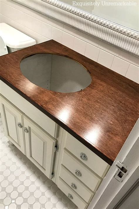 How To Build Diy Wood Countertops In A Day Wooden Bathroom Vanity