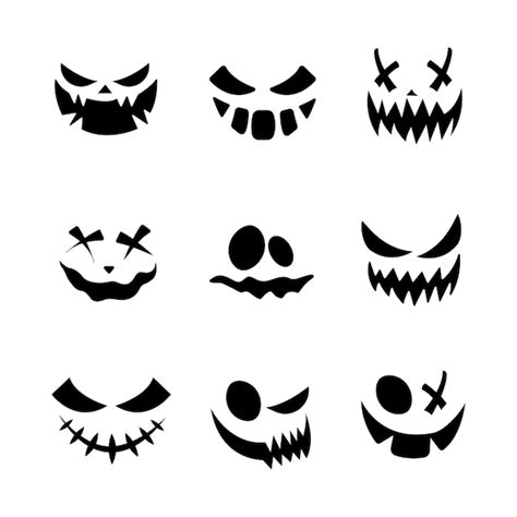 Premium Vector Scary Faces Of Halloween Pumpkin Or Ghost Brush Stroke