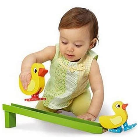 Classic Baby Toy Slippery Duck Walkers Wooden Early Development Toys