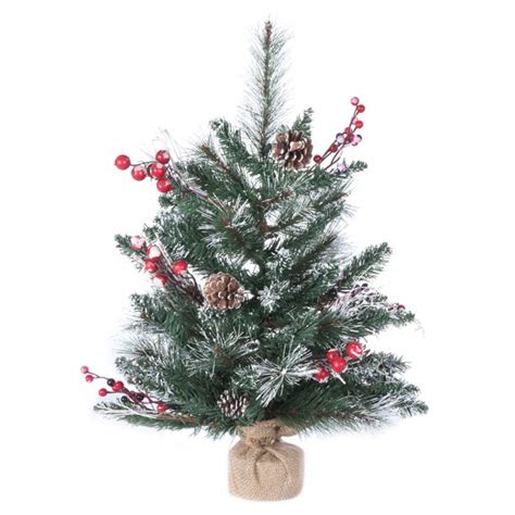 Vickerman 2 Snow Tipped Pine And Berry Artificial Christmas Tree
