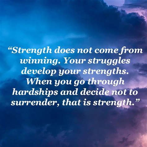 The Sky With Clouds And A Quote About Strength