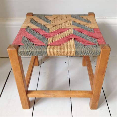Woven Stool Aztec Small Stool With Wooden Legs And Great