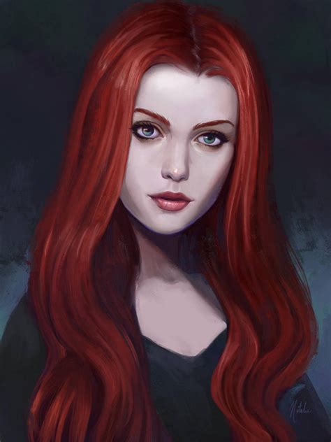 Red By Nataliebernard On Deviantart Redhead Art Fantasy Girl