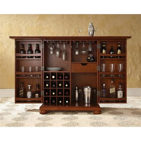 Alexandria Vintage Mahogany Expandable Bar Cabinet On Sale