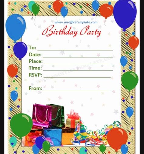 50 Printable Birthday Invitation Templates Sample Templates