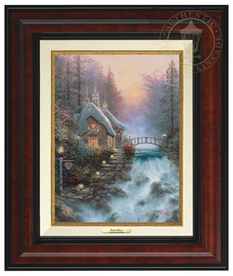 Thomas Kinkade Sweetheart Cottage Ii Canvas Classic Burl Frame