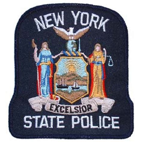 New York State Police Embroidered Iron On Patch At Sticker Shoppe
