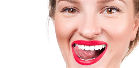 Female Tongue And Red Painted Lips Stock Photo Image Of Face