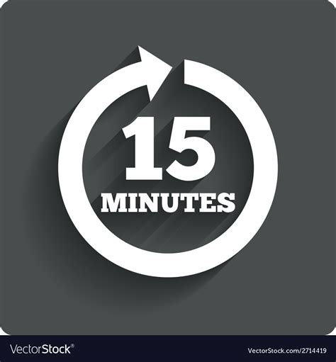 Every 15 Minutes Sign Icon Full Rotation Arrow Vector Image