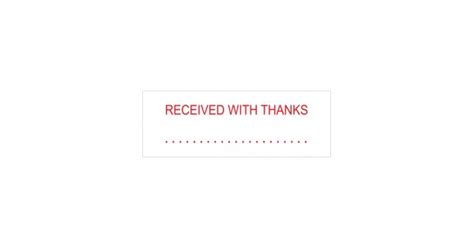 Received With Thanks Stock Stamp 4911103 38x14mm Rubber Stamps