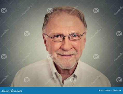 Portrait Of Happy Old Man With Glasses Stock Image Image Of Background Isolated 53110825