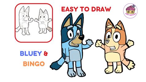 How To Draw Bluey And Bingo Youtube