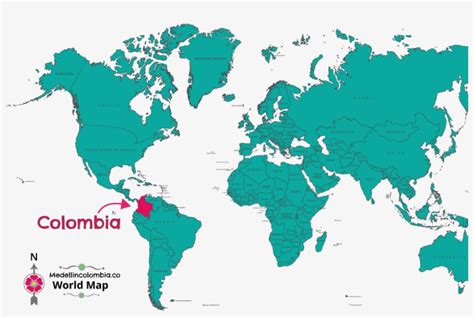 Medellin Factfile Medellincolombia Co With Colombia World Map Png