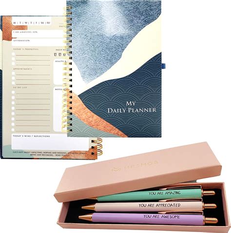 Amazon Com Mesmos Pastel Fancy Pen Set And Undated Daily Planner