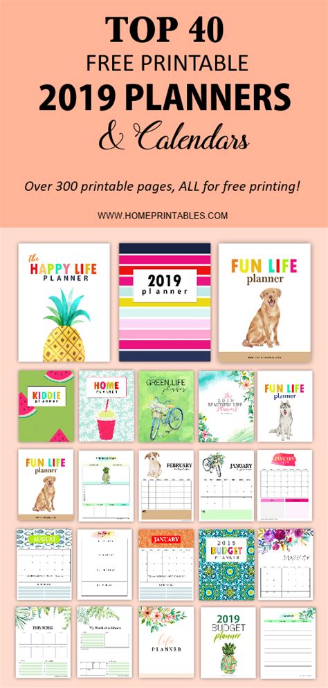 Free Printable Planner 2019 Top 40 Brilliant Planners And Calendars