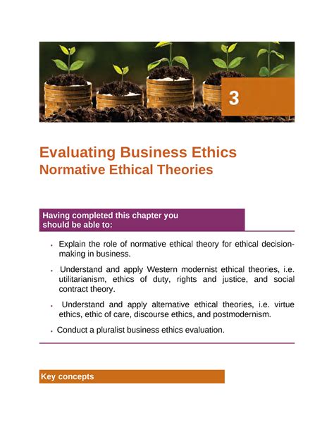 Chapter 3 Uitleg Over Normative Theories Evaluating Business Ethics