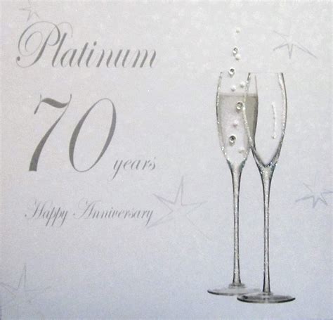 Amazon Com White Cotton Cards Coupe Glass Happy Platinum Years Handmade Anniversary Card