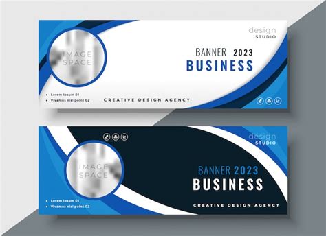 Free Vector Set Of Two Professional Corporate Business Banners Design
