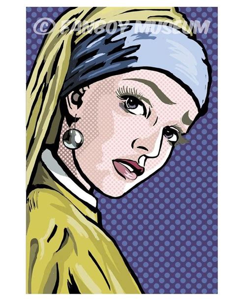 Girl With Pearl Earring Lichtenstein Pop Art Print Etsy In 2020 Pop