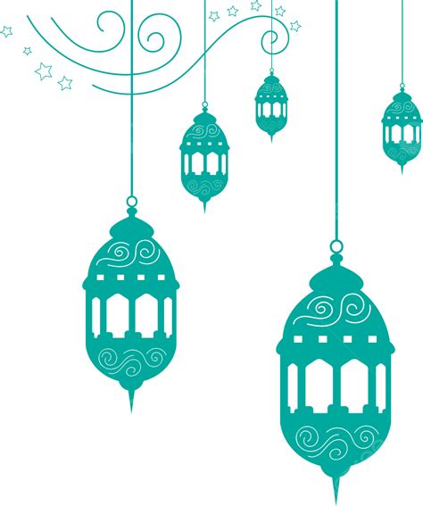 Elementos De Ramadan Kareem Png Png Linterna Verde Elementos Azules