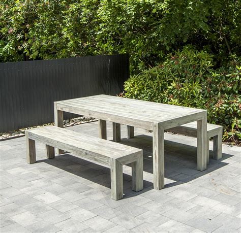 As with any other wooden garden furniture, you should protect your wooden garden table from rain and too much sun in summer with furniture covers. modern wooden garden dining picnic table and benches in ...