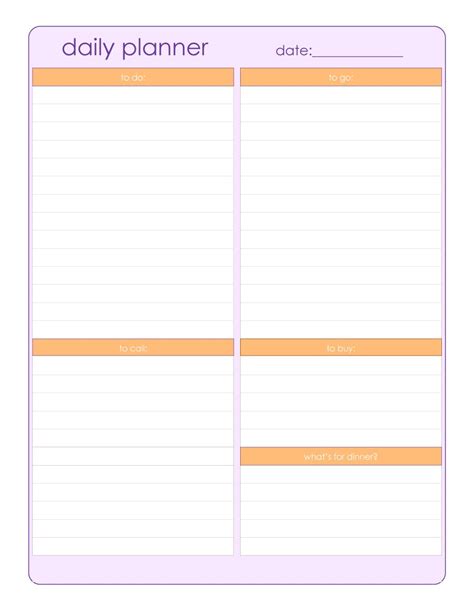 Day Planner Template Business Mentor