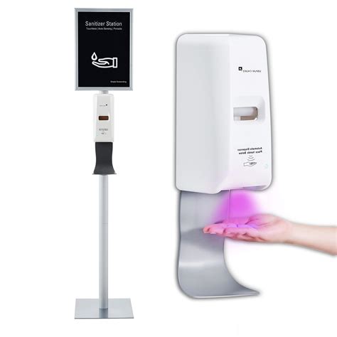 Buy Standing Automatic Hand Sanitizer Dispenser With Detachable Sign Board Infrared Induction