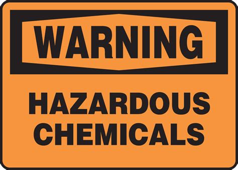 Osha Warning Safety Sign Hazardous Chem Safety Signs And Labels