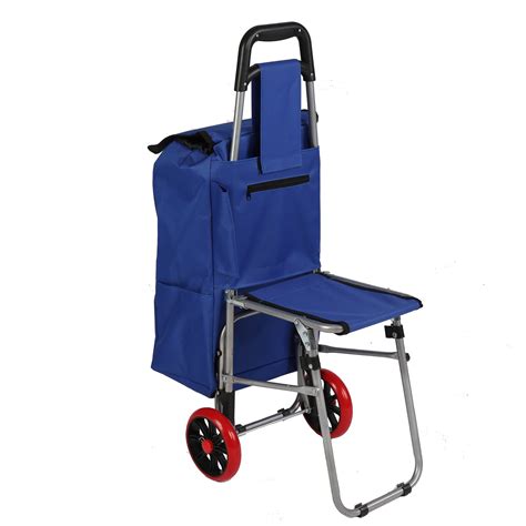 Karmas Product Folding Shopping Cart With Seat Collapsible Dolly