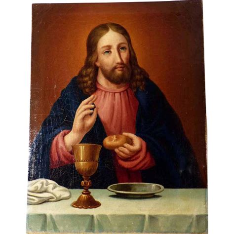 Jesus Blessing Bread And Wine Dated 1864 Sold On Ruby Lane