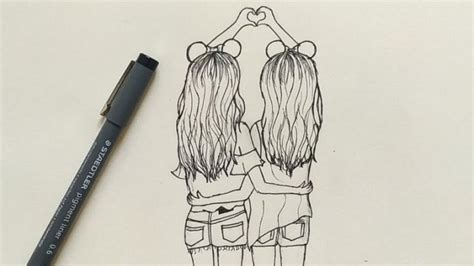 How To Draw Best Friends Easy Best Friend Drawings Drawings Of