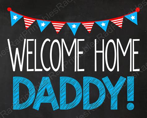 welcome home daddy sign instant download printable file etsy