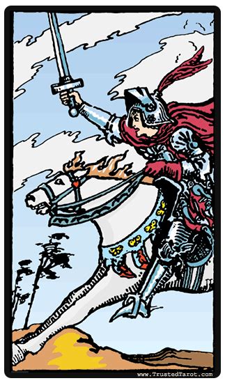 Find out its meaning in a love reading! Knight of Swords Tarot Card Meaning