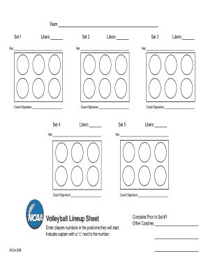 We have recently put together a free printable volleyball stats sheets to help you evaluate your players and teams performance. Ncaa Volleyball Lineup Sheet - Fill Online, Printable ...