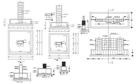 Column Base Plate Constructive Structure Cad Drawing Details Dwg File