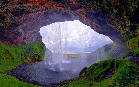 Underwater Waterfall Iceland Hd Cave Waterfalls