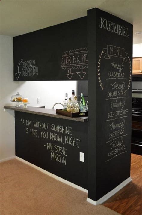 I, jennifer griffin, diy home blogger, have never used chalkboard paint. 20+ Creative Basement Bar Ideas - Hative