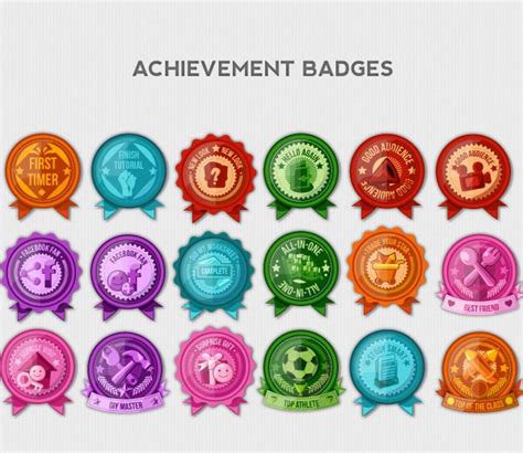 Achievement Badges And Flags 2d Illustrations On Student Show With