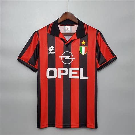 Ac Milan 199697 Home Retro Football Kit Jersey Etsy