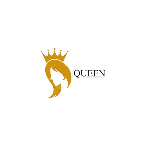 Golden Beauty Queen With Crown Template Logo Vector Illsutration Vector