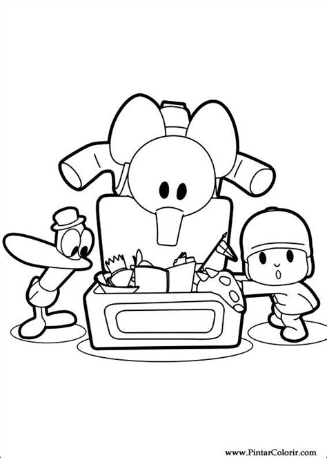 Enjoy together giving colors to their favorite characters. Drawings To Paint & Colour Pocoyo - Print Design 012