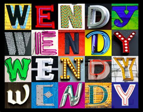 wendy name poster featuring photos of actual sign letters ebay