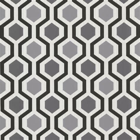 347 20133 Modern Geometric Black And White Trellis Wallpaper Ebay