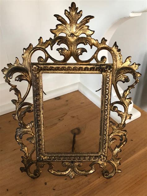 Victorian Gold Ornate Metal Picture Frame Etsy Metal Picture Frames